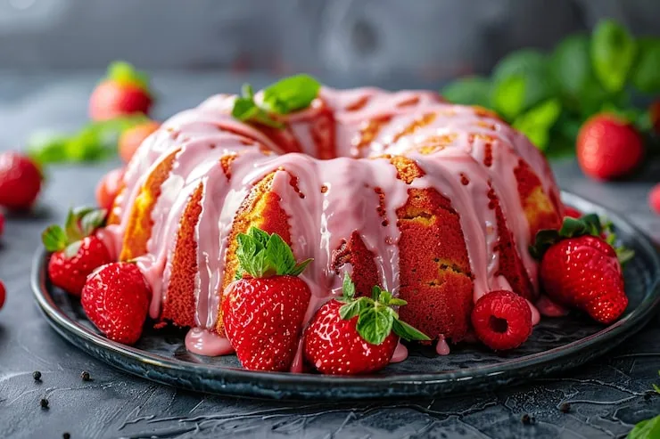 Strawberry Bundt Cake With Strawberry Glaze